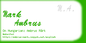 mark ambrus business card