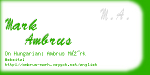 mark ambrus business card